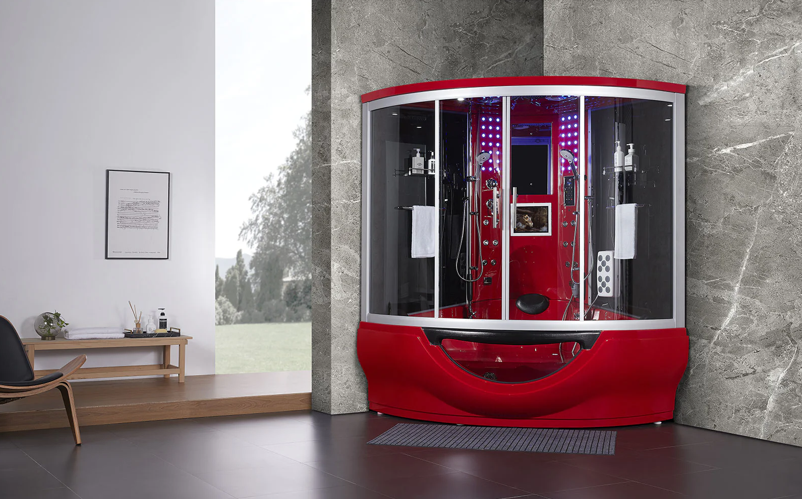 Platinum Red Superior Steam Shower